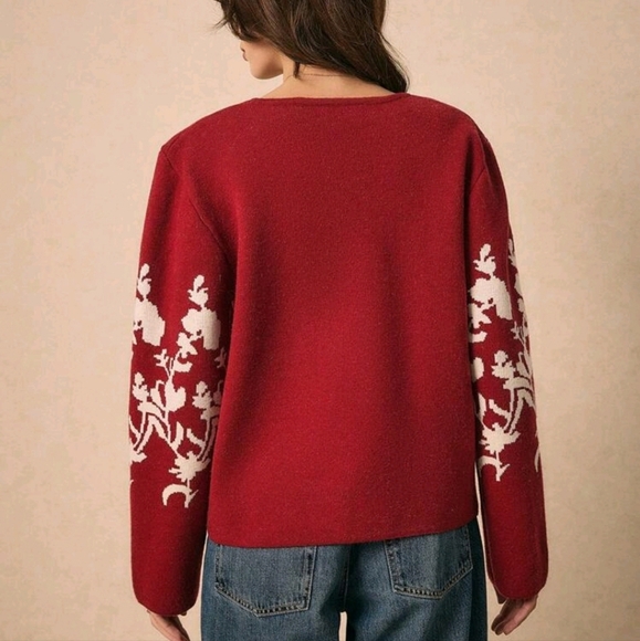 Women's Floral Cardigan, Sweater Fall Clothes Winter Women Clothes Fall - Picture 3 of 5